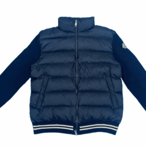 MONCLER Striped Cuff Cotton Cardigan