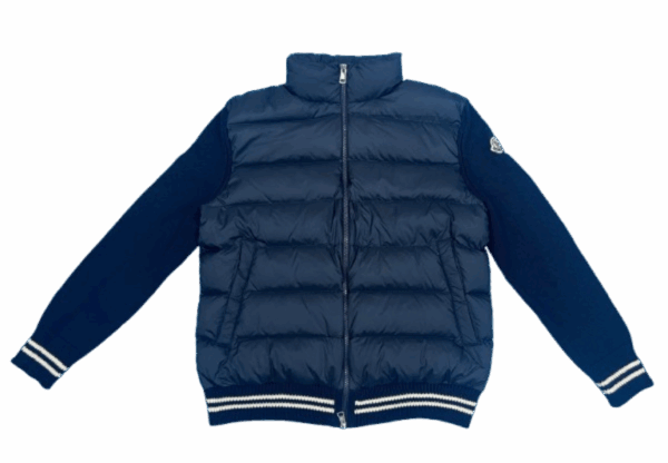 MONCLER Striped Cuff Cotton Cardigan