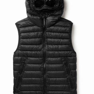C.P COMPANY GOOGLE HOODED DOWN GILET (SVART)